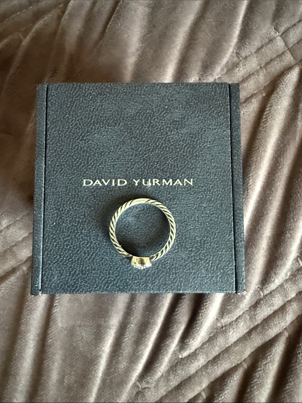 Authentic David Yurman Heart Rope Ring with silver Accent and diamonds 6.5